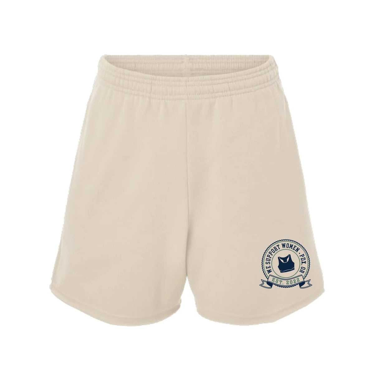 The Sports Bra Restaurant & Bar The Varsity Collection: The Sports Bra Fleece Short (Ivory/Blue)  apparel